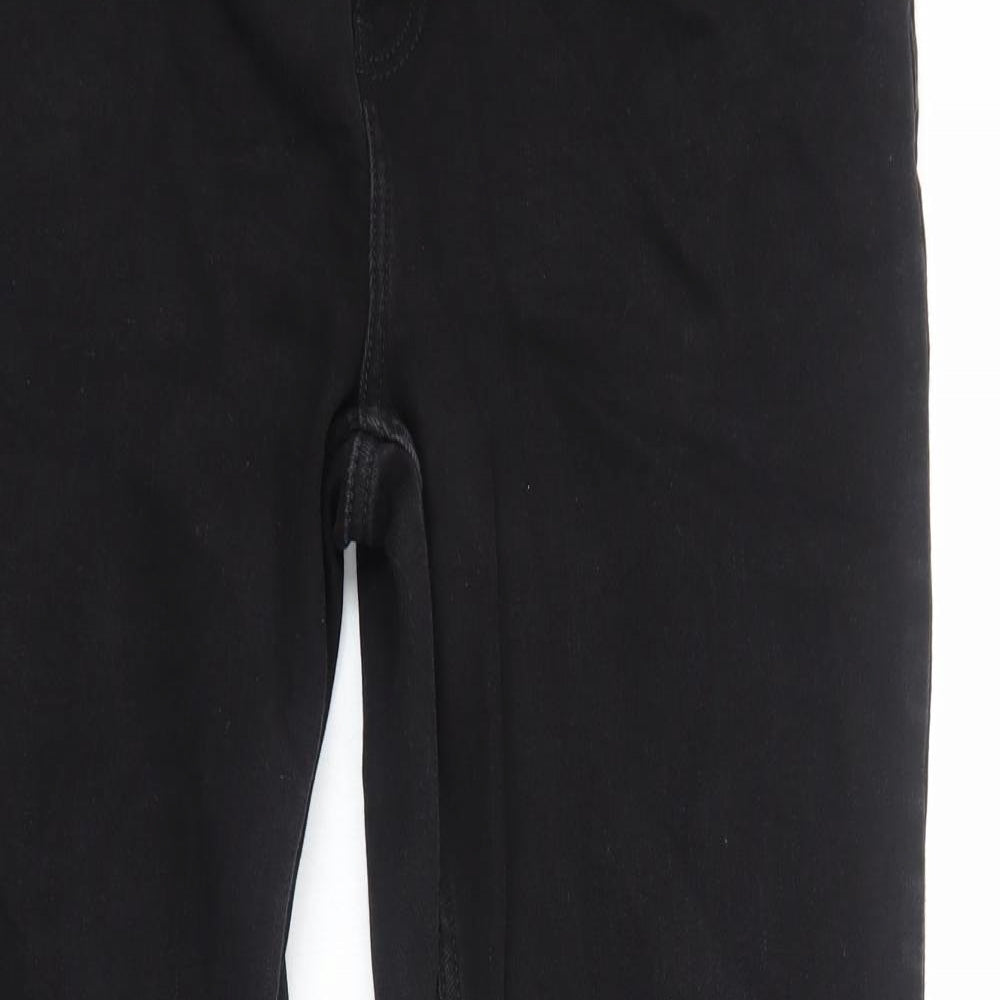 NEXT Womens Black Cotton Bootcut Jeans Size 18 Regular Zip