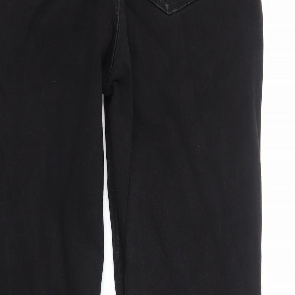 NEXT Womens Black Cotton Bootcut Jeans Size 18 Regular Zip