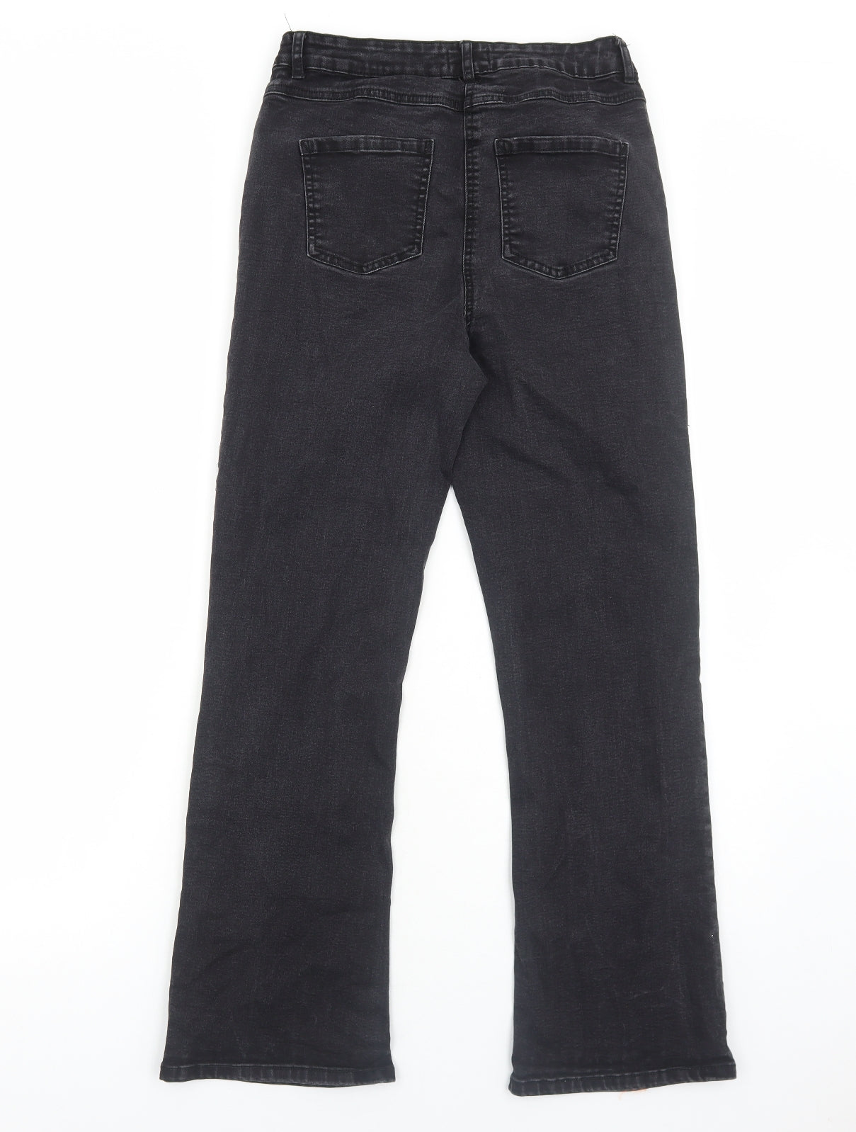 Papaya Womens Black Cotton Bootcut Jeans Size 12 Regular Zip