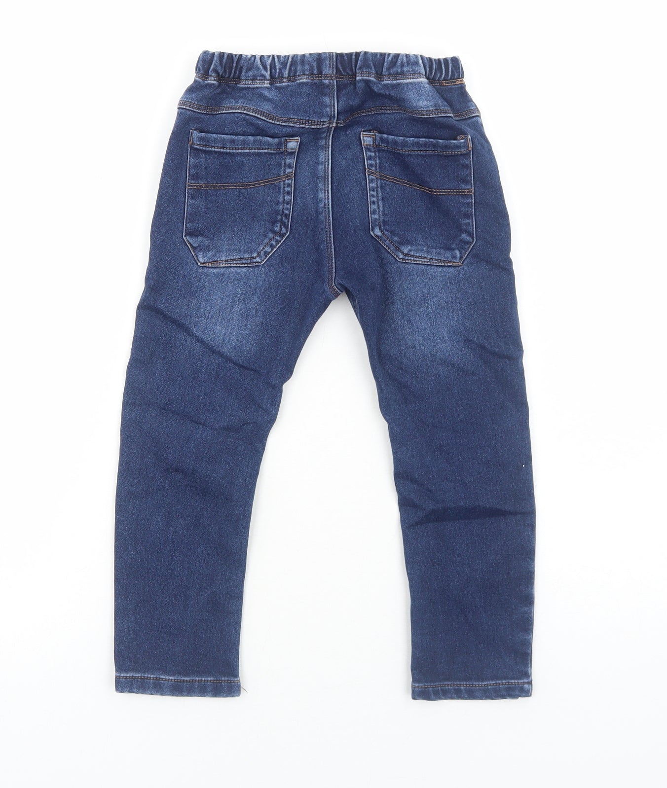 NEXT Boys Blue Cotton Skinny Jeans Size 3-4 Years Regular Drawstring