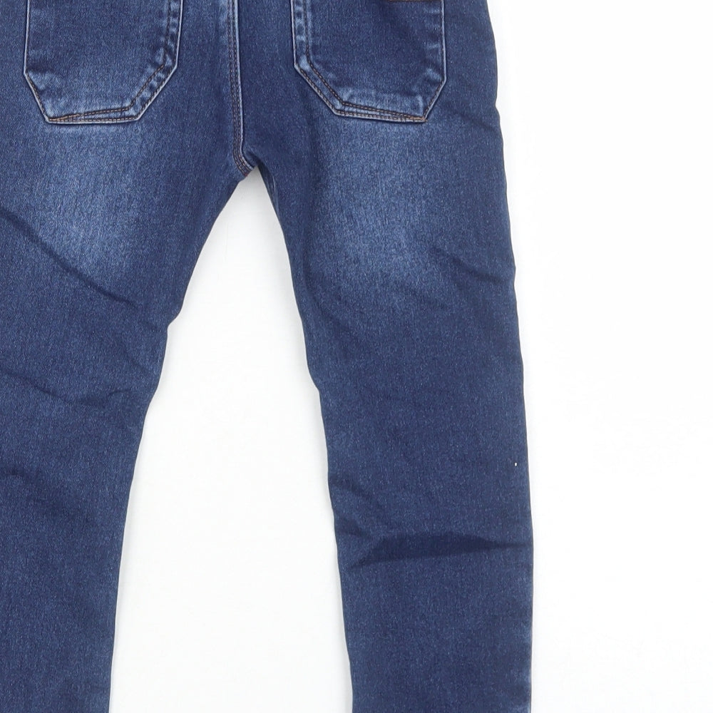 NEXT Boys Blue Cotton Skinny Jeans Size 3-4 Years Regular Drawstring