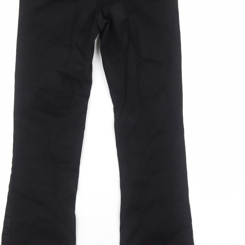 TU Womens Black Cotton Bootcut Jeans Size 12 Regular Zip