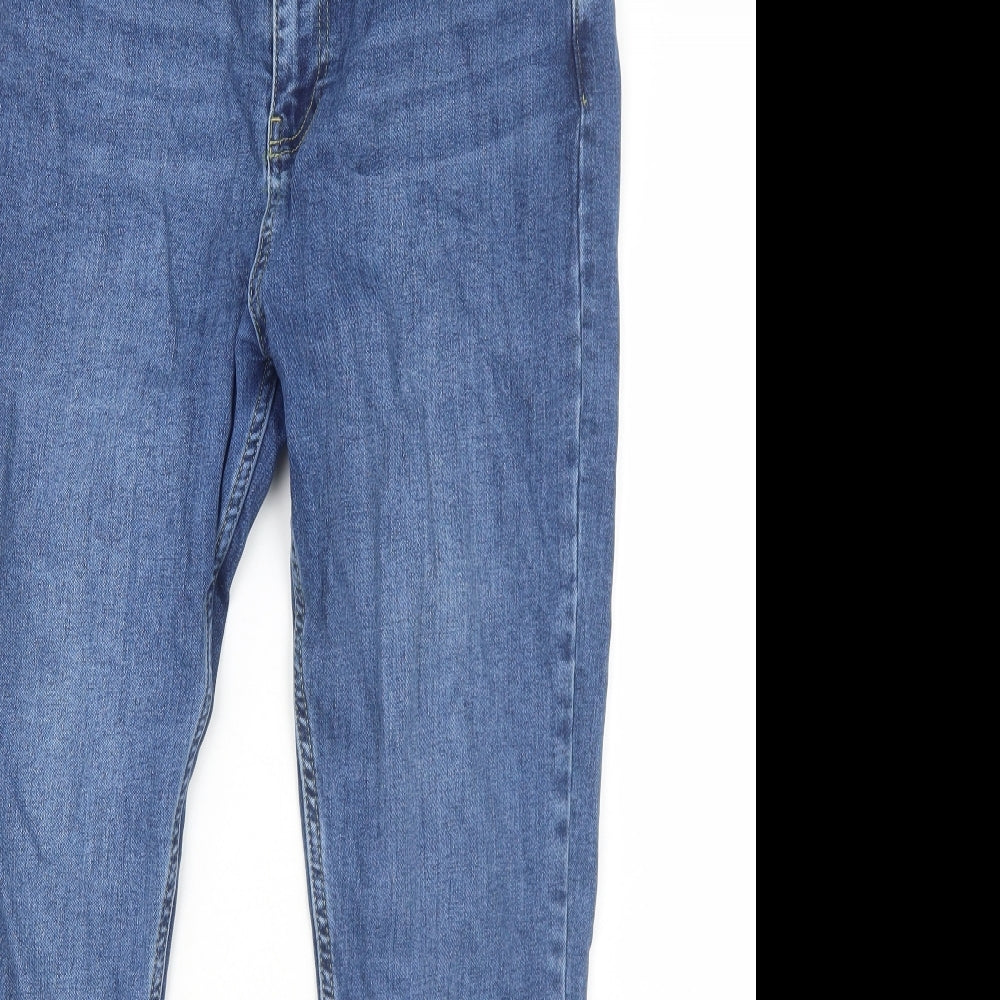 Boohoo Womens Blue Cotton Skinny Jeans Size 12 Regular Zip