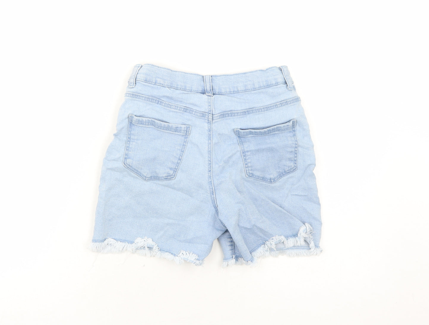 Primark Girls Blue Cotton Mom Shorts Size 12-13 Years Regular Zip