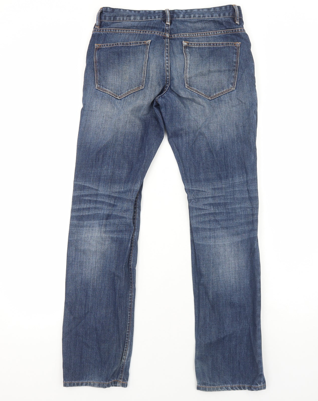 NEXT Mens Blue Cotton Straight Jeans Size 30 in Regular Button