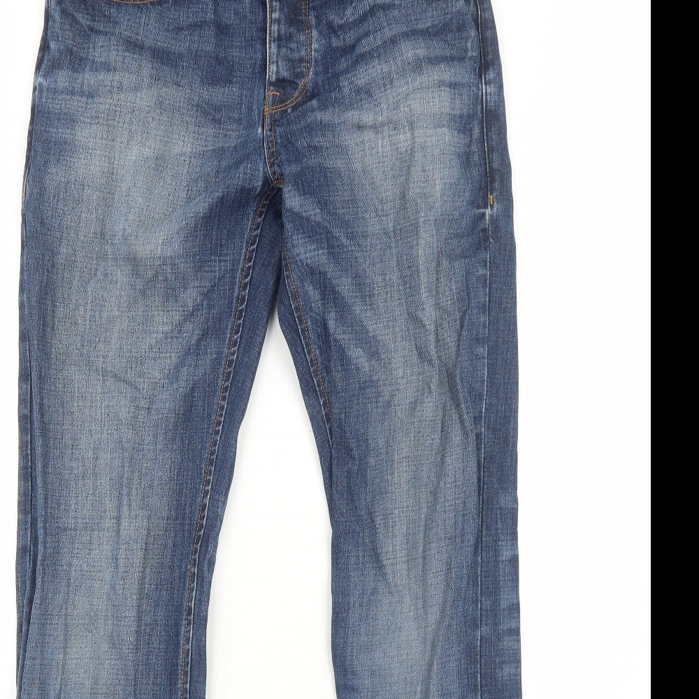 NEXT Mens Blue Cotton Straight Jeans Size 30 in Regular Button