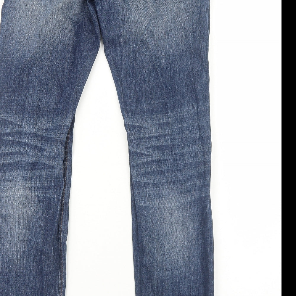 NEXT Mens Blue Cotton Straight Jeans Size 30 in Regular Button