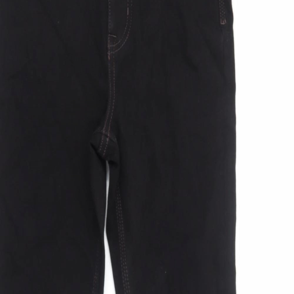 Marks and Spencer Womens Black Cotton Flared Jeans Size 8 Regular Zip