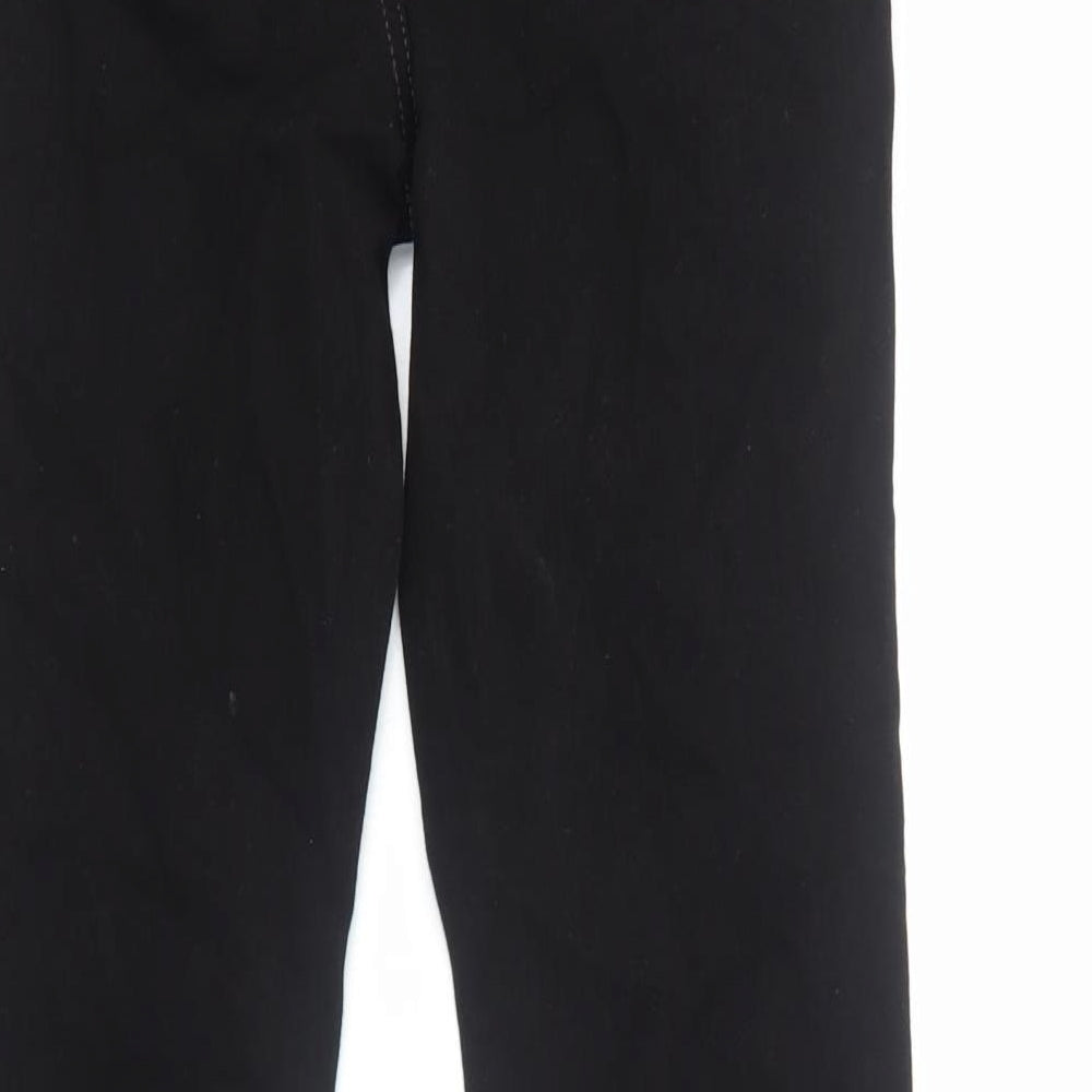 Marks and Spencer Womens Black Cotton Flared Jeans Size 8 Regular Zip