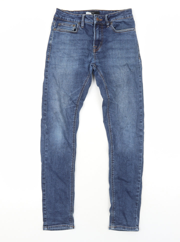 NEXT Womens Blue Cotton Skinny Jeans Size 28 in Regular Zip
