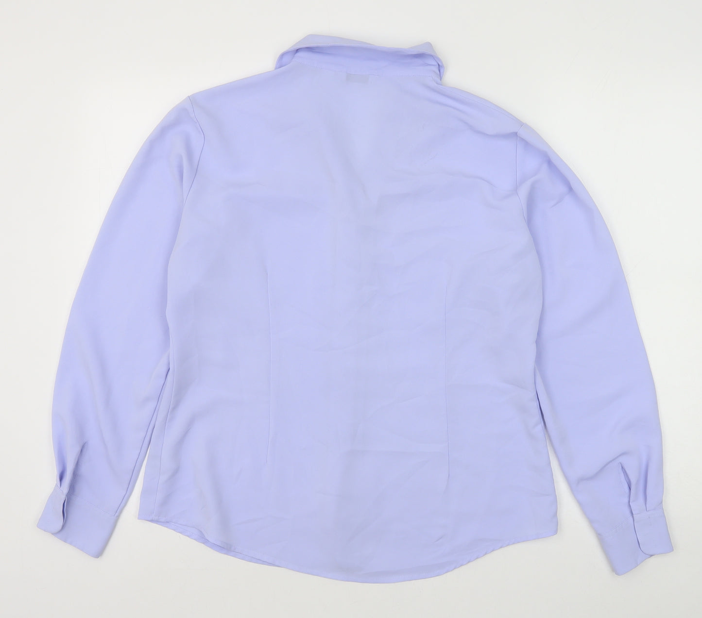 NEXT Womens Blue Polyester Basic Button-Up Size 14 Collared