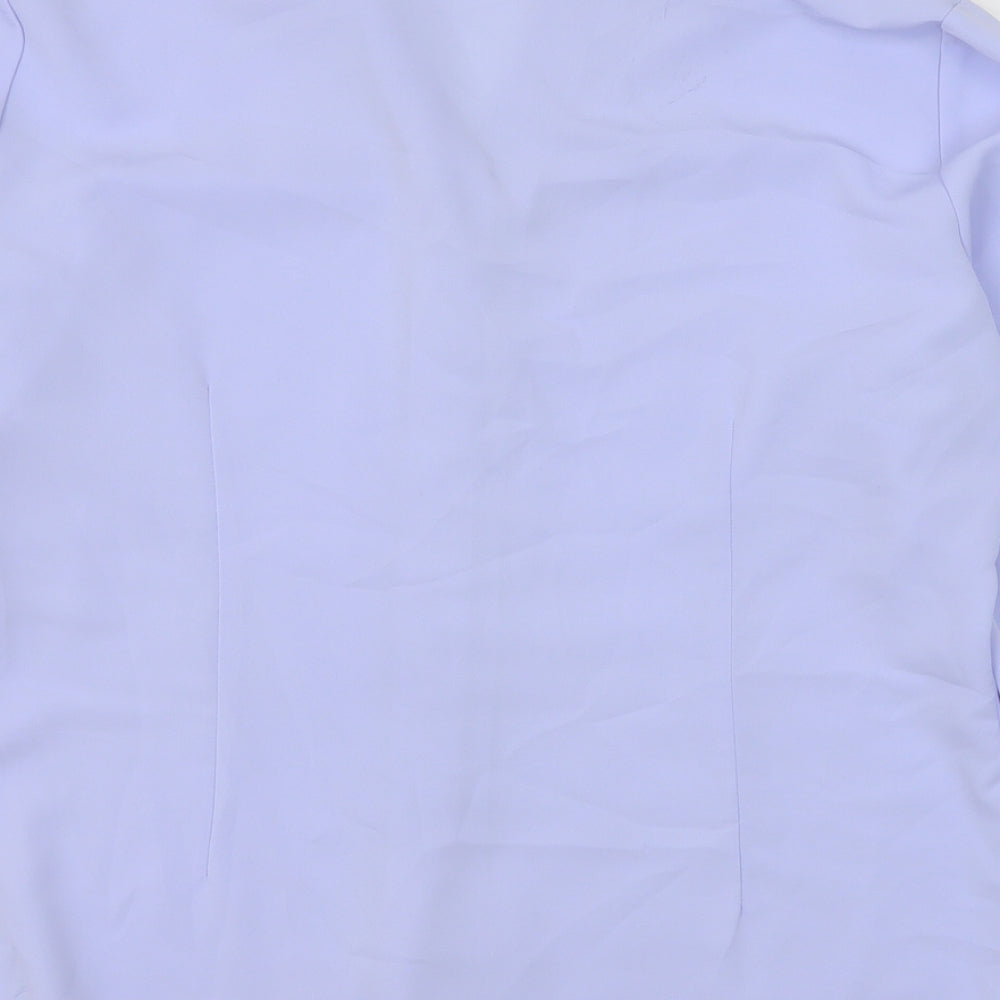 NEXT Womens Blue Polyester Basic Button-Up Size 14 Collared