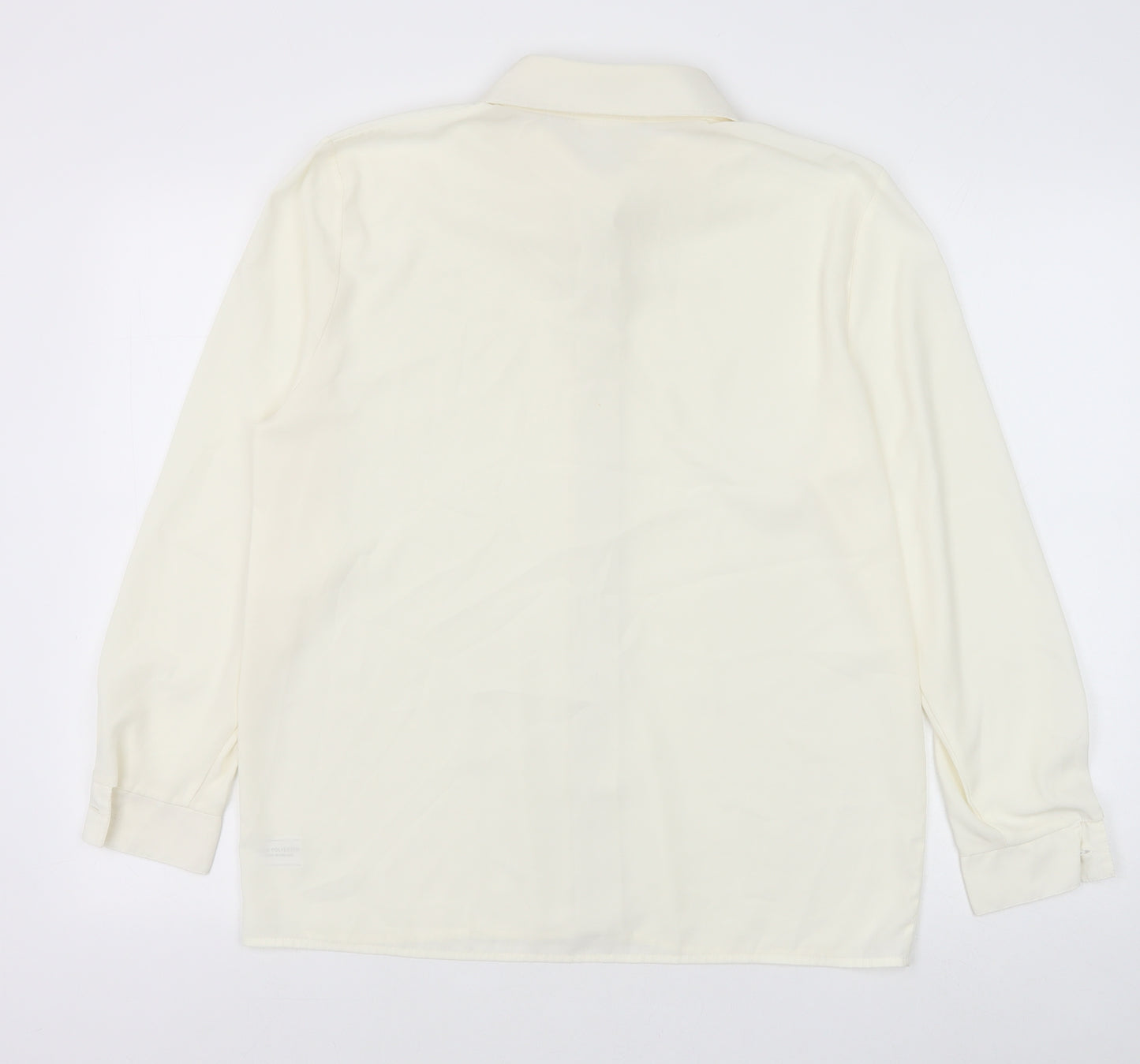 Richards Womens White Polyester Basic Button-Up Size 14 Collared