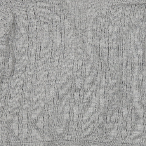 M&Co Womens Grey V-Neck Acrylic Cardigan Jumper Size M