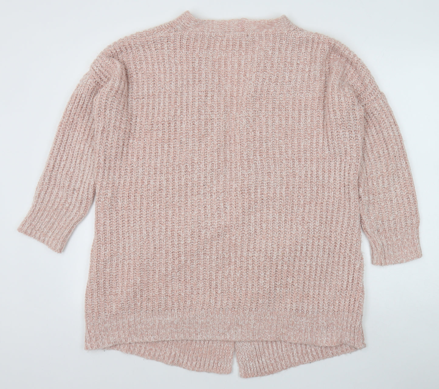 Misspap Womens Pink V-Neck Nylon Cardigan Jumper Size 10