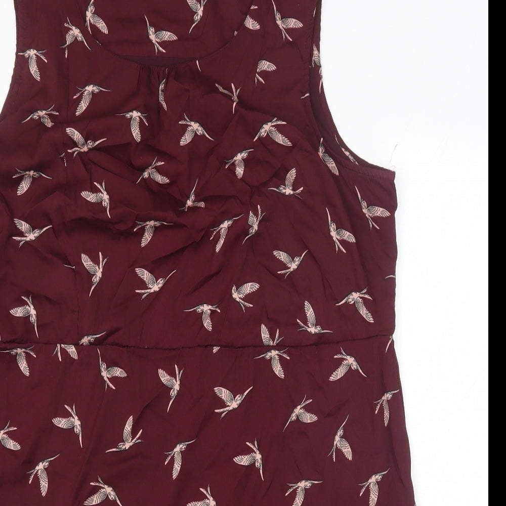 New Look Womens Purple Geometric Polyester A-Line Size 18 Scoop Neck Pullover - Birds