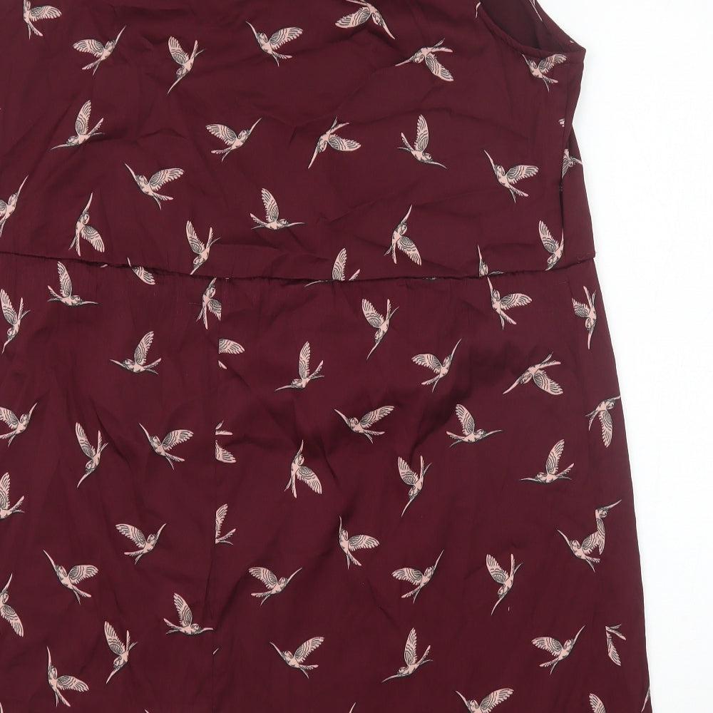 New Look Womens Purple Geometric Polyester A-Line Size 18 Scoop Neck Pullover - Birds