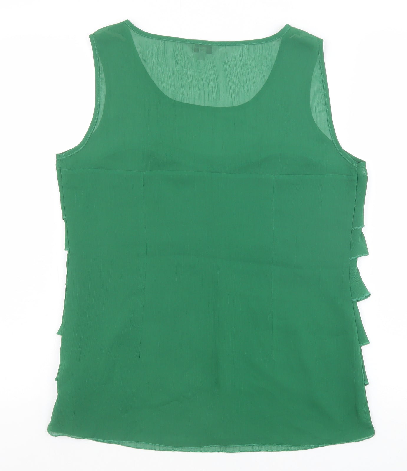 Marks and Spencer Womens Green Polyester Basic Tank Size 12 Scoop Neck