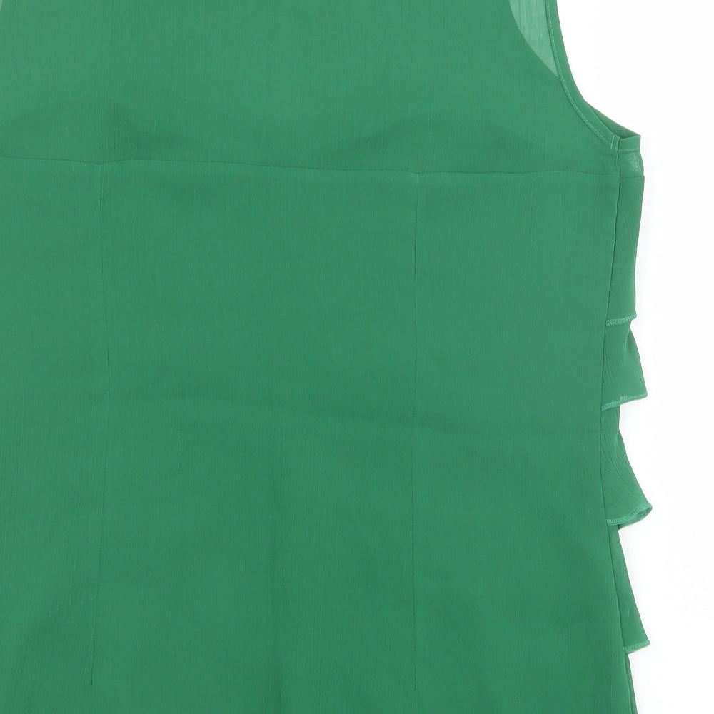 Marks and Spencer Womens Green Polyester Basic Tank Size 12 Scoop Neck