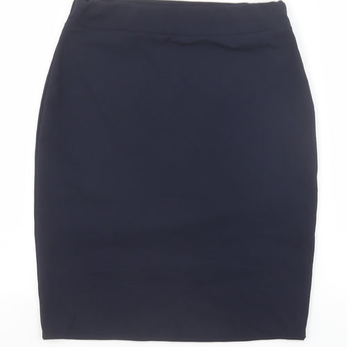 Preworn Womens Blue Polyester Straight & Pencil Skirt Size 10