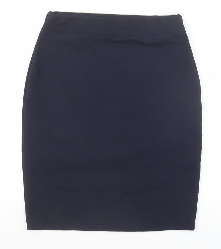 Preworn Womens Blue Polyester Straight & Pencil Skirt Size 10