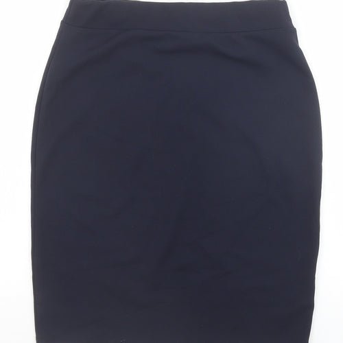 Preworn Womens Blue Polyester Straight & Pencil Skirt Size 10