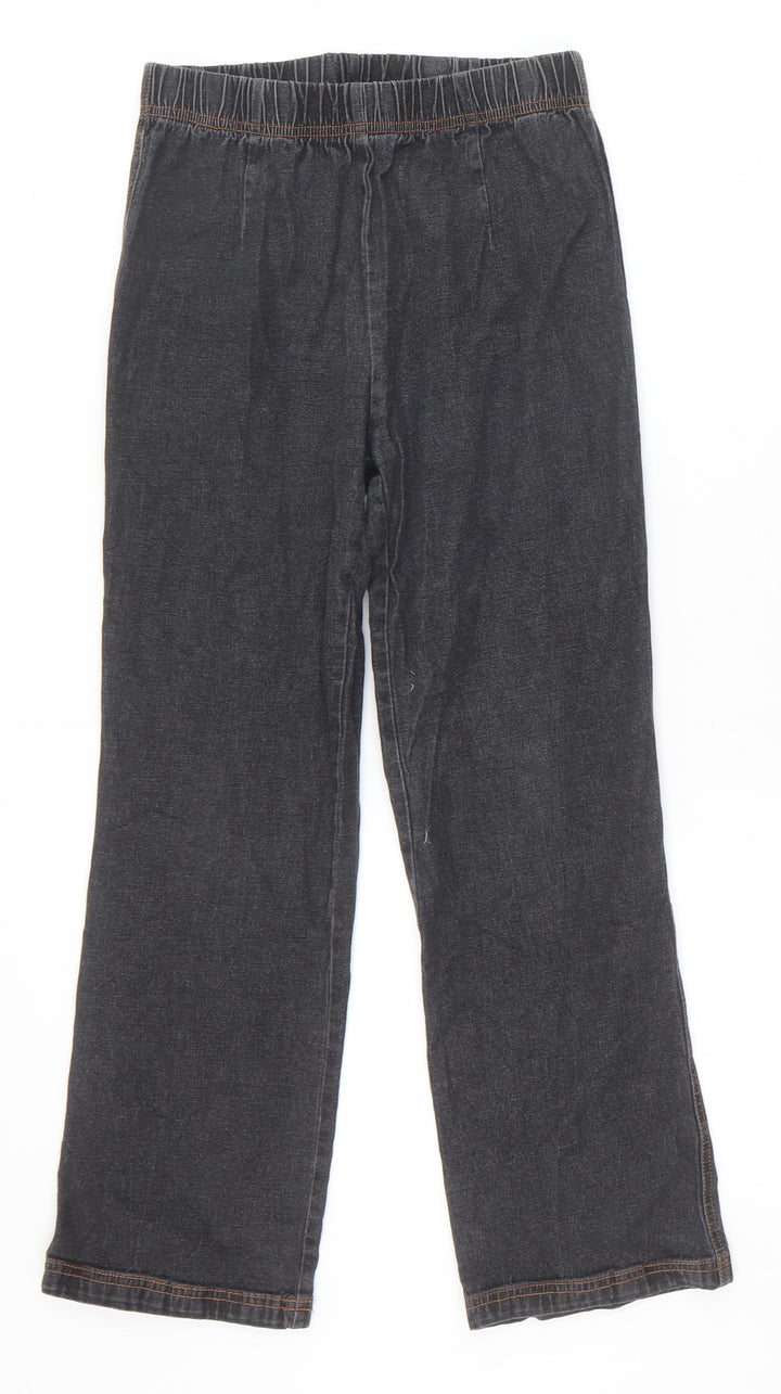 Damart Womens Black Cotton Bootcut Jeans Size 10 Regular