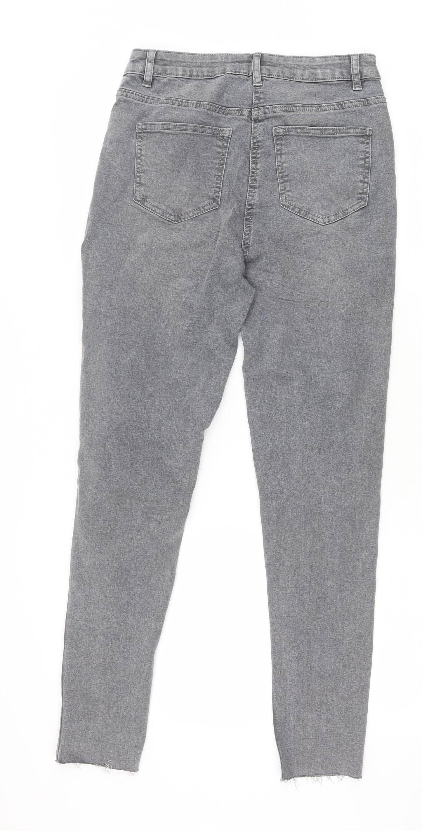 Candy Womens Grey Cotton Skinny Jeans Size 18 Regular Zip