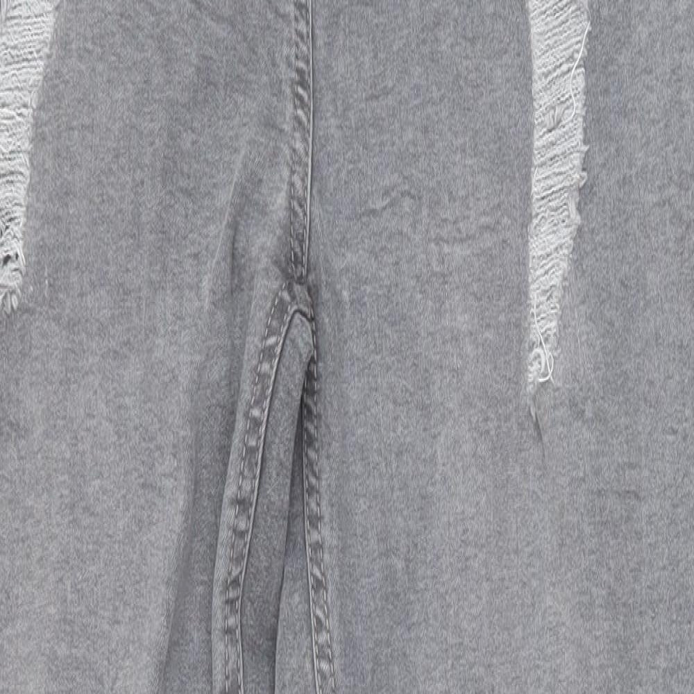 Candy Womens Grey Cotton Skinny Jeans Size 18 Regular Zip