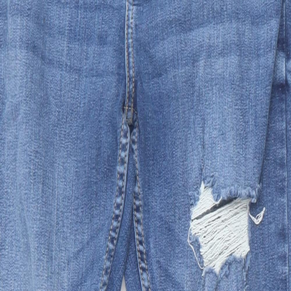 Primark Womens Blue Cotton Skinny Jeans Size 14 Regular Zip