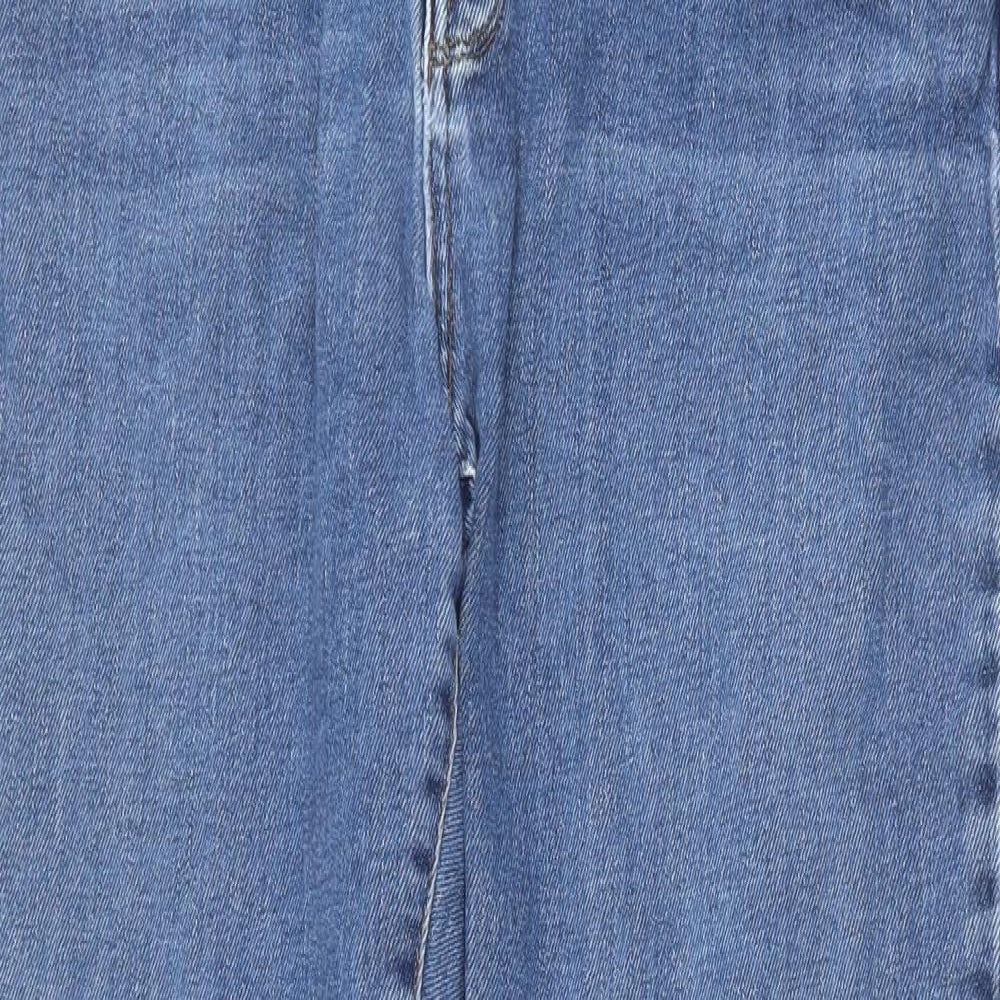 White Stuff Womens Blue Cotton Straight Jeans Size 14 Regular Zip