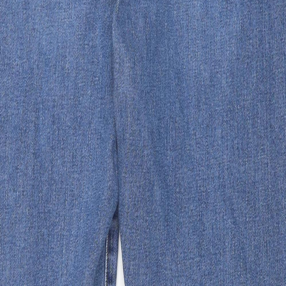 White Stuff Womens Blue Cotton Straight Jeans Size 14 Regular Zip