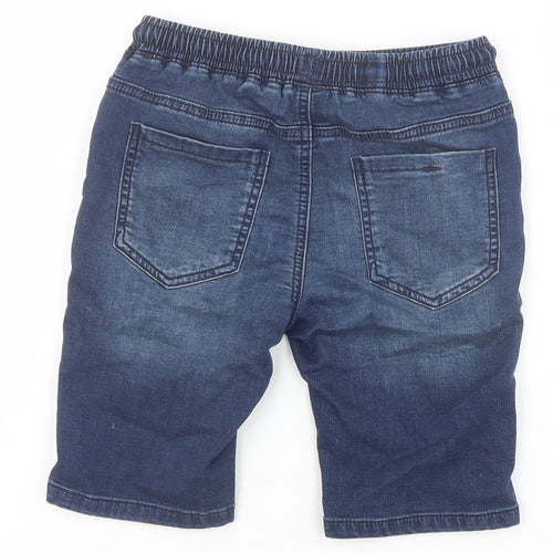 NEXT Boys Blue Cotton Bermuda Shorts Size 8 Years Regular Drawstring