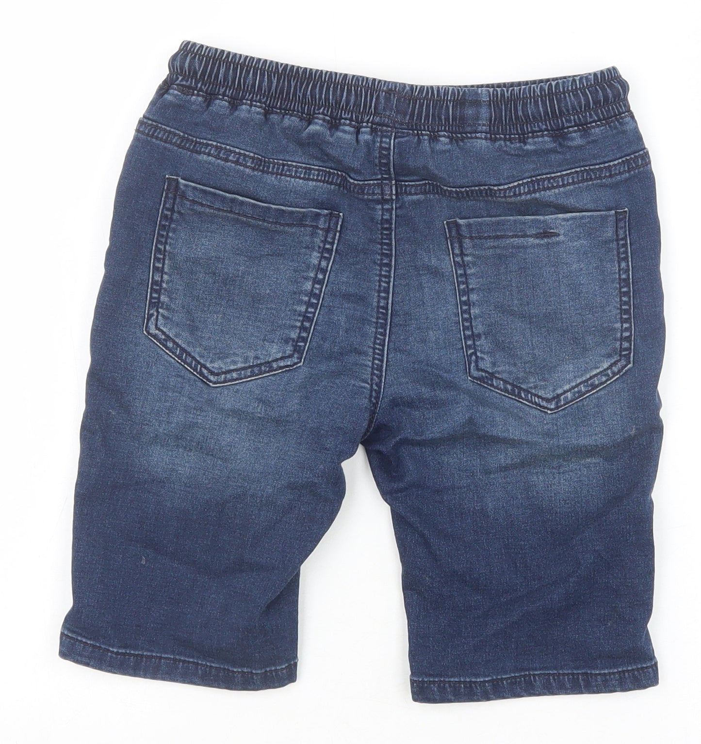 NEXT Boys Blue Cotton Bermuda Shorts Size 8 Years Regular Drawstring