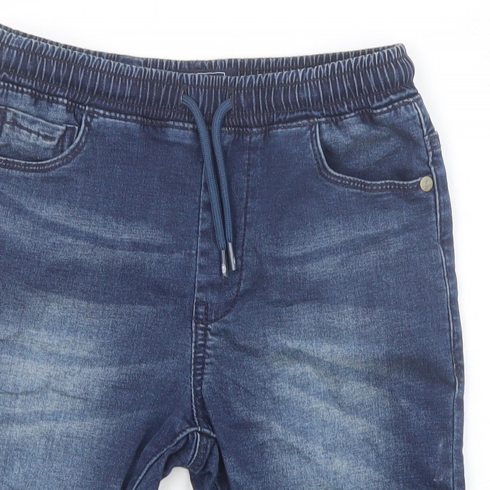 NEXT Boys Blue Cotton Bermuda Shorts Size 8 Years Regular Drawstring
