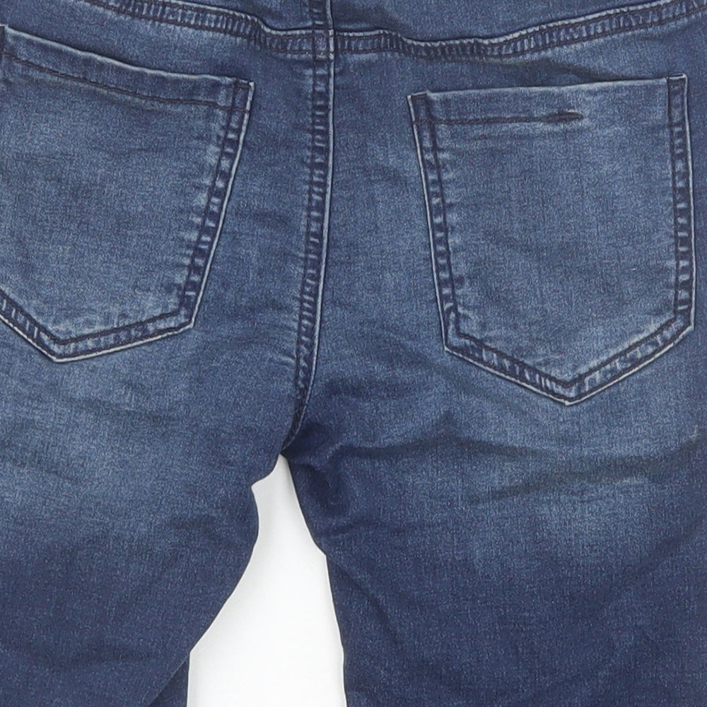NEXT Boys Blue Cotton Bermuda Shorts Size 8 Years Regular Drawstring
