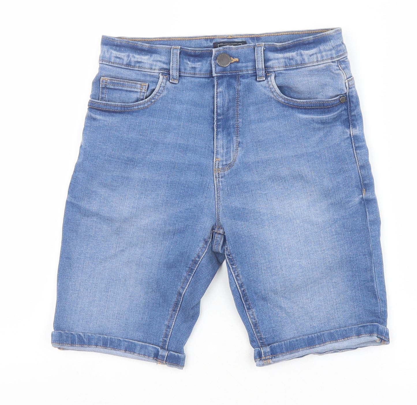 NEXT Boys Blue Cotton Bermuda Shorts Size 12 Years Regular Zip