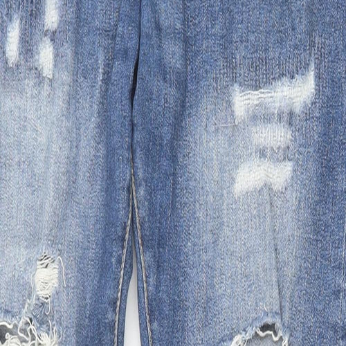 H&M Womens Blue Cotton Skinny Jeans Size 34 in Slim Button