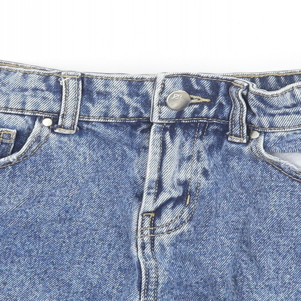 Jeff Banks Girls Blue Cotton Hot Pants Shorts Size 10-11 Years Regular Zip
