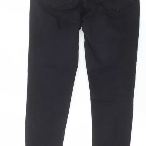 Topshop Womens Black Cotton Skinny Jeans Size 26 in Regular Zip