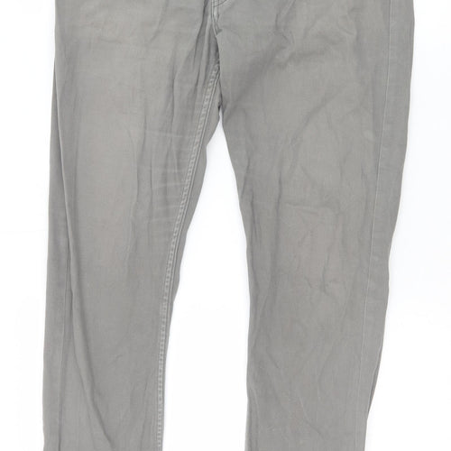 H&M Womens Grey Cotton Straight Jeans Size 29 in Slim Zip