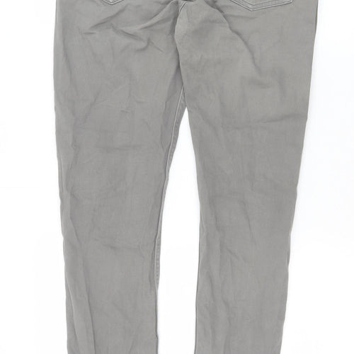 H&M Womens Grey Cotton Straight Jeans Size 29 in Slim Zip