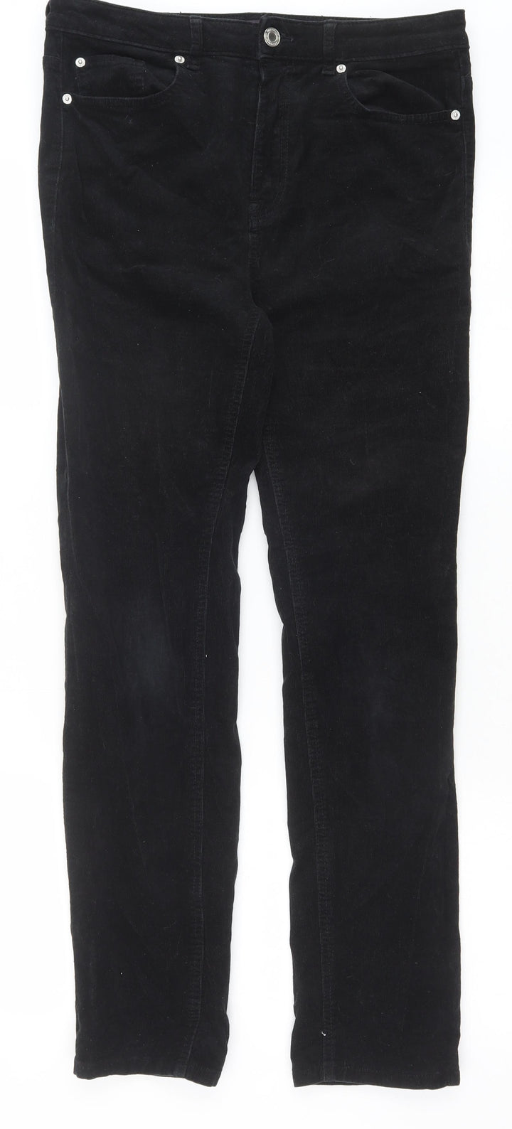 Marks and Spencer Womens Black Chlorofibre Trousers Size 12 Regular Zip