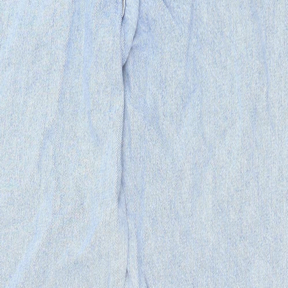 Primark Womens Blue Cotton Straight Jeans Size 12 Regular Zip