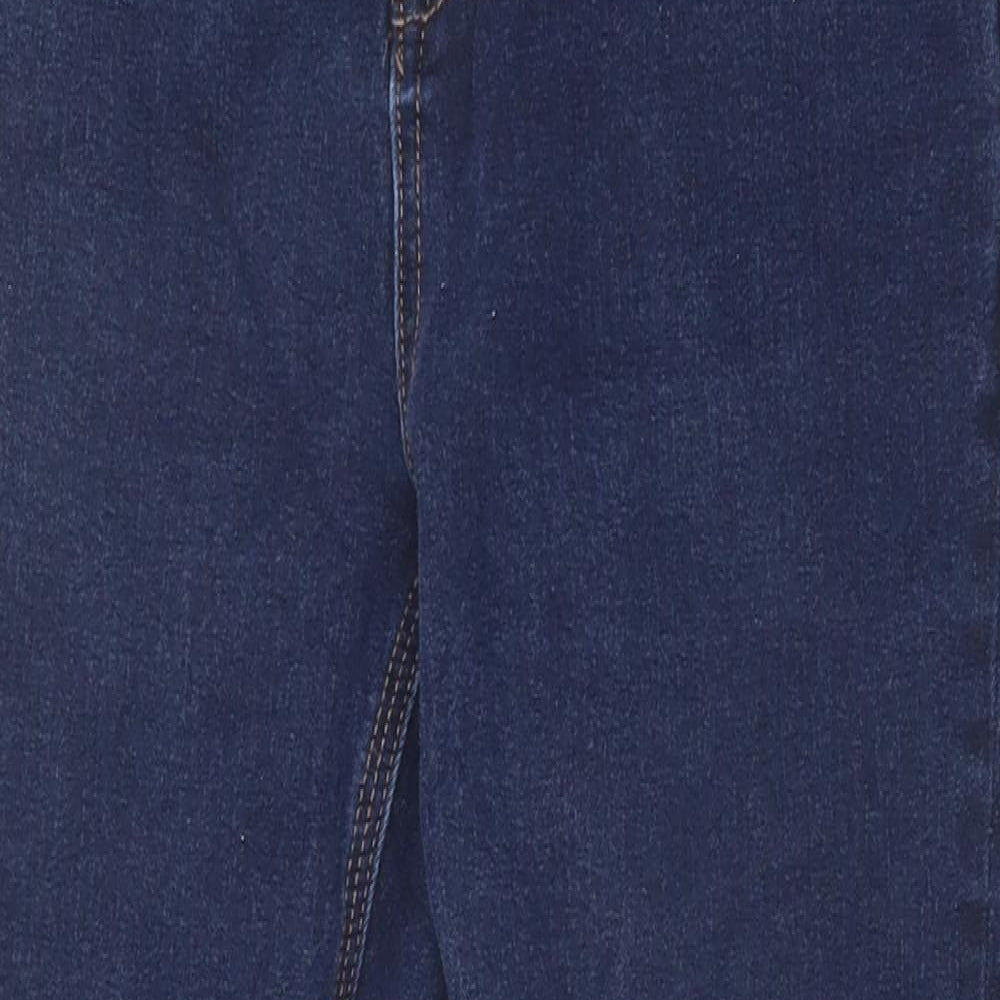 Marks and Spencer Womens Blue Cotton Straight Jeans Size 12 Regular Zip