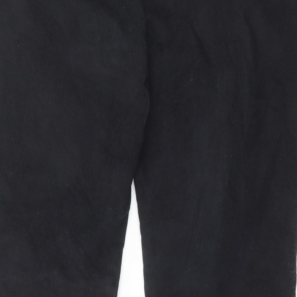 Marks and Spencer Womens Black Cotton Trousers Size 12 Regular Zip