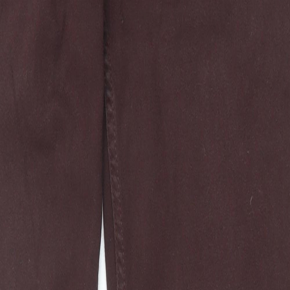 Marks and Spencer Womens Brown Cotton Straight Jeans Size 10 Regular Zip