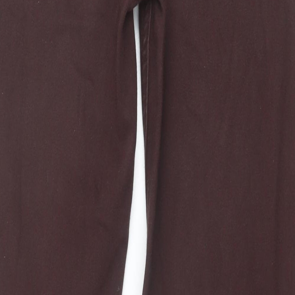 Marks and Spencer Womens Brown Cotton Straight Jeans Size 10 Regular Zip