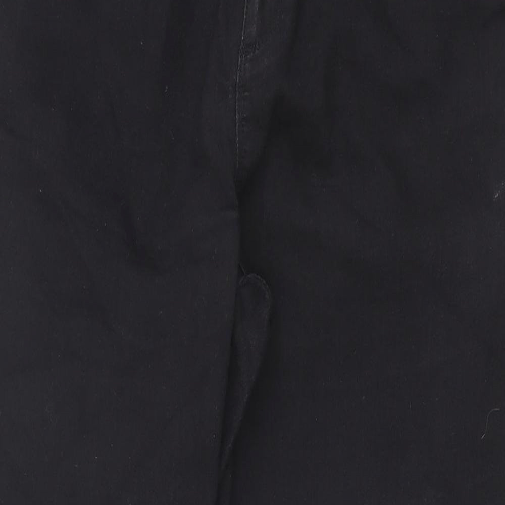 Dorothy Perkins Womens Black Cotton Straight Jeans Size 16 Regular Zip