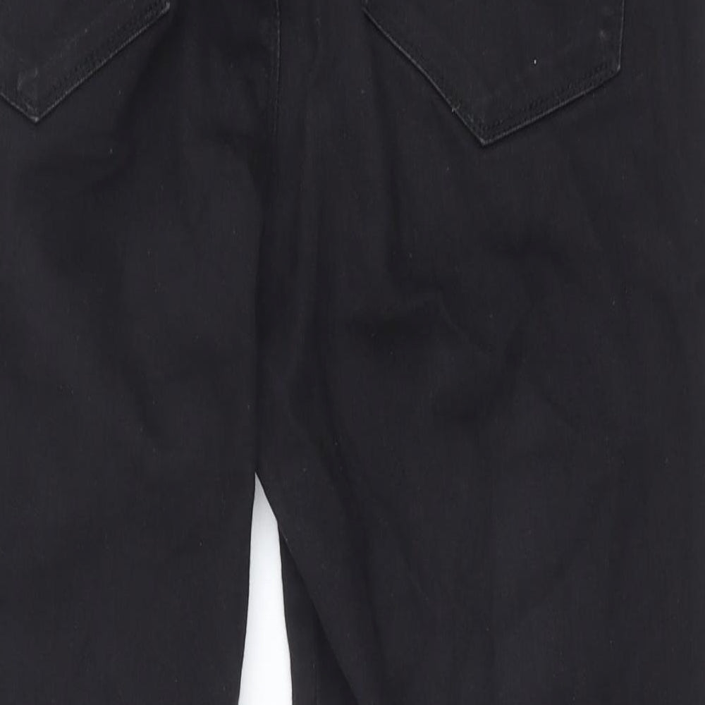Dorothy Perkins Womens Black Cotton Straight Jeans Size 16 Regular Zip